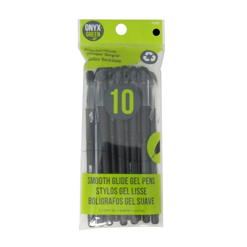 Onyx + Green Gel Pens Recycled PET Black Ink (10 Pack)