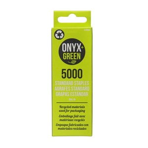 Onyx + Green Standard Staples 26/6 Recycled Kraft Packaging (5000 Pack)