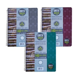 Onyx + Green 1 Subject Notebook Sugar Cane Paper