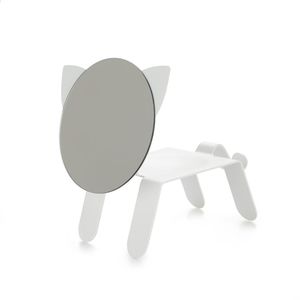 مرآة طاولة على هيئة قطة باللون الأبيض من بالفي