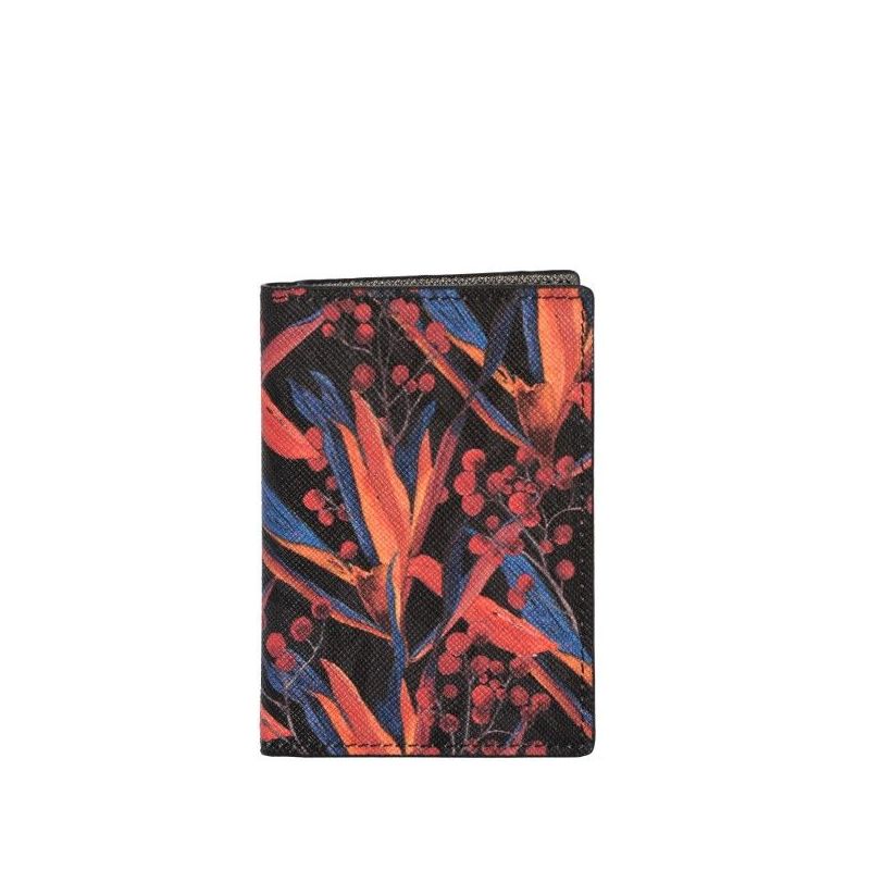 حامل بطاقات ديسترا بطبعة نبات الريو بلون أسود من Fonfique