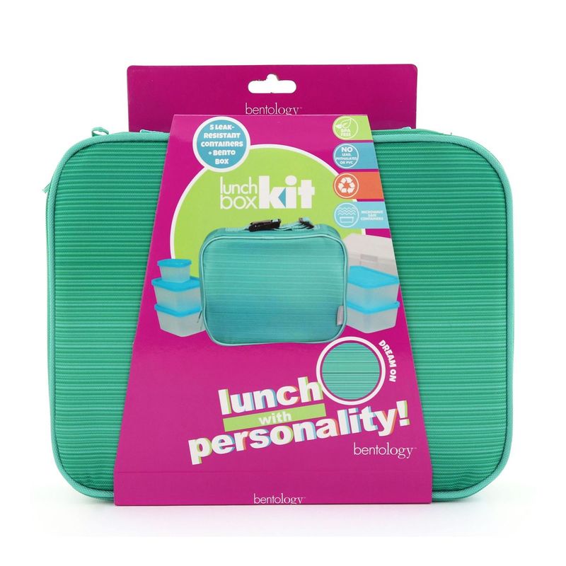 Bentology Complete Lunch Box Set Turquoise (Classic Lunch Box + Bento Box)