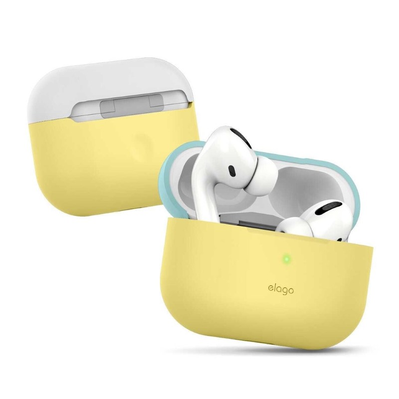 Elago Duo Case Top Coral Blue/Nightglow Blue Bottom Creamy Yellow for AirPods Pro