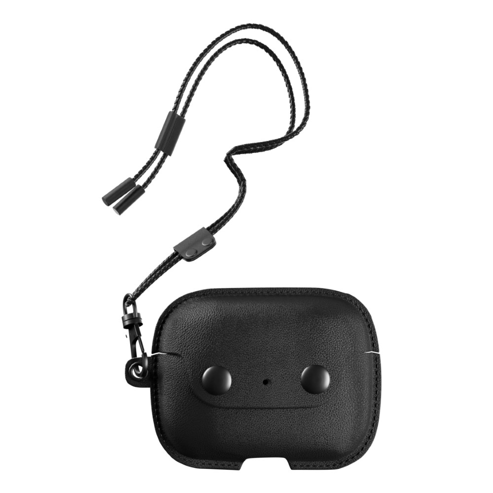 Woodcessories Aircase Leather Necklace Case Midnight Black for Apple AirPods