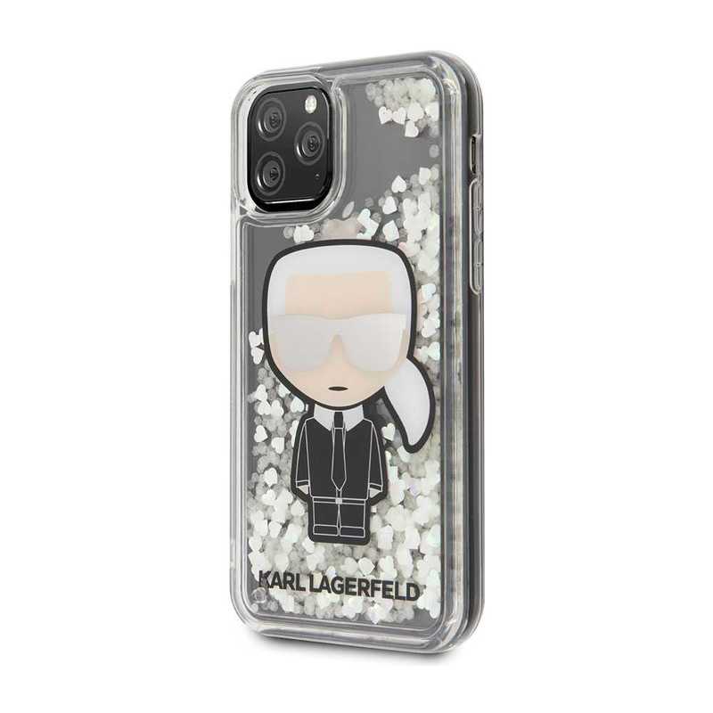 Karl Lagerfeld Ikonik Mirror Glass Case Glitter Glow Darkfor iPhone 11 Pro