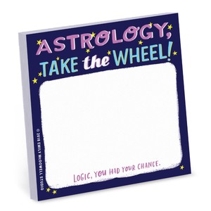 ورق ملاحظات لاصق للمنجمين بطبعة تحمل عبارة Astrology take the wheel من Emily Mcdowell