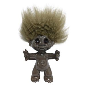 Good Luck Troll Brown with Brown Hair Statue (9 cm)