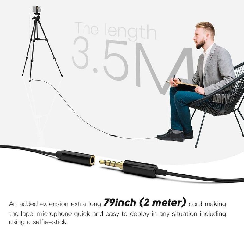 Fifine C1 Lavalier Microphone with Extension Cable & Y-Splitter