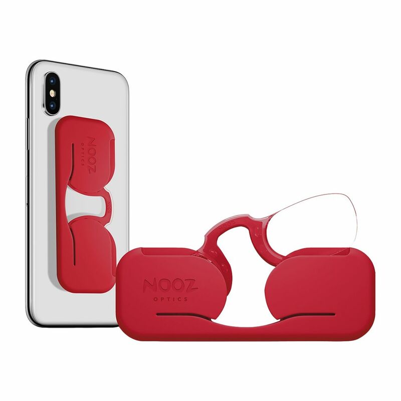 نظارة قراءة بعلبة على شكل سماعة هاتف بلون أحمر درجة +2.0 من نوز