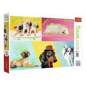 Trefl Neon Color Line Cool Dogs Jigsaw Puzzle (1000 Pcs)