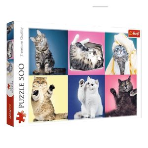 لعبة أحجية تركيب الصور المقطعة بتصميم القطط مكونة من (500 قطعة) من تريفل