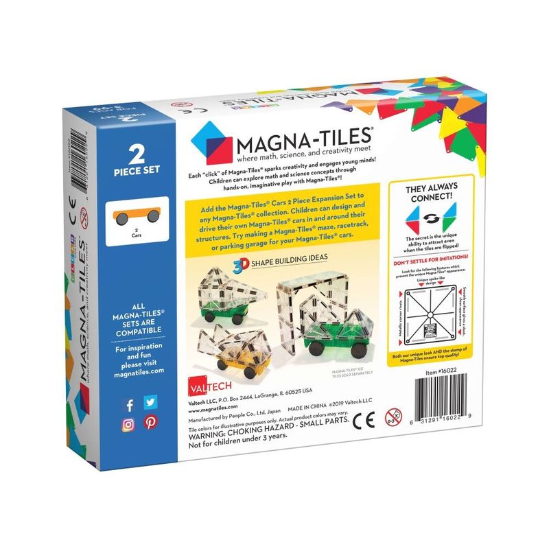 Magna-Tiles Cars 2 Piece Expansion Magnetic Building Set