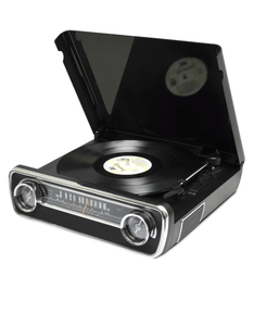 ION Mustang LP 4-in-1 Turntable Music Center with Vinyl/Radio/USB/AUX - Black