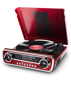 ION Mustang LP 4-in-1 Turntable Music Center with Vinyl/Radio/USB/AUX - Red