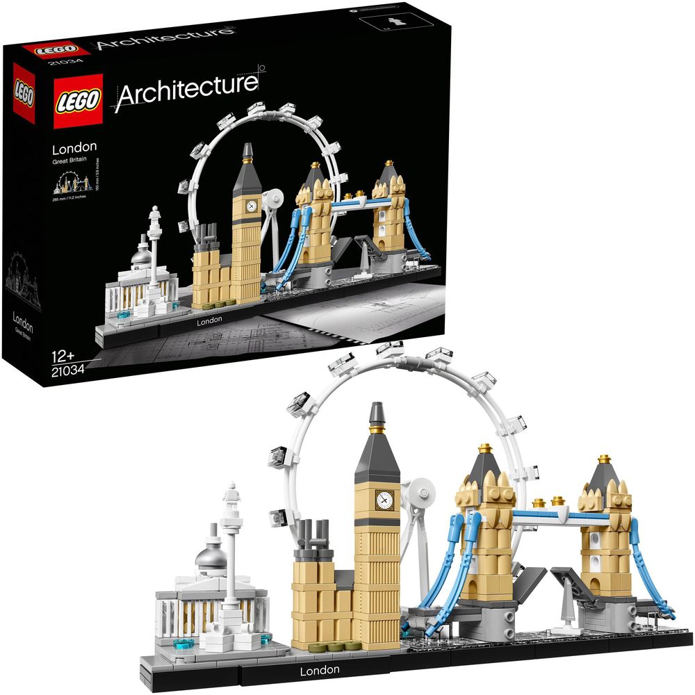 لعبة مجموعة بناء وتركيب مكعبات على شكل مدينة لندن الهندسة المعمارية من ليغو 21034
