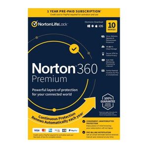 Norton 360 Premium with 75GB Cloud Storage (10 Users)