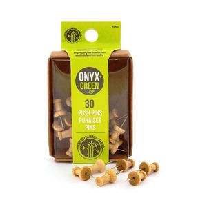 Onyx & Green Push Pins Made From Bamboo (Pack of 30)