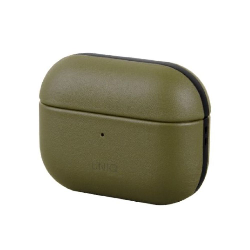 Uniq Terra Genuine Leather Snap Case Pine Olive for Apple AirPods Pro
