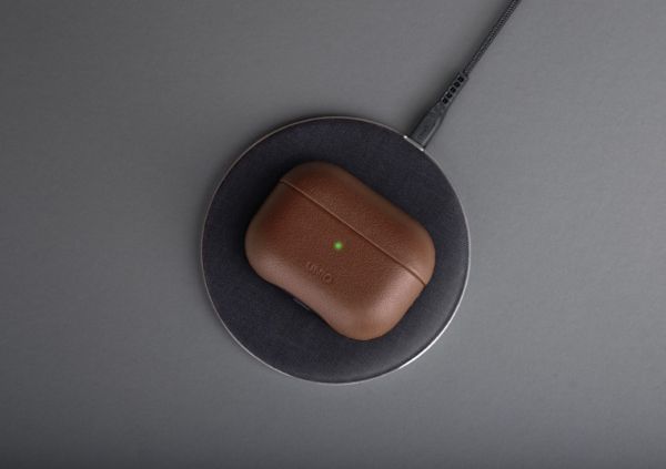 Uniq Terra Genuine Leather Snap Case Sepia Brown for Apple AirPods Pro