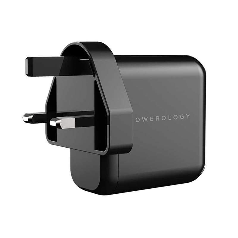 Powerology 3-Port 65W GaN Charger with PD UK Black