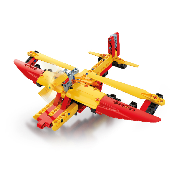 لعبة مجموعة بناء وتركيب مكعبات على شكل طائرة بحرية وطائرة مائية من كليمنتوني