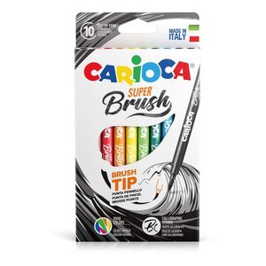 Carioca Brush Fibre Pens (Box of 10)