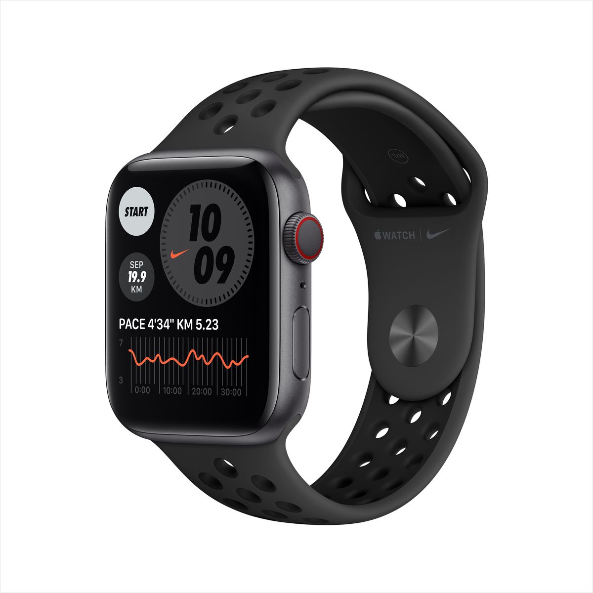 Apple Watch Nike Series 6 GPS + Cellular 44mm Space Grey Aluminium Case with Anthracite/Black Nike Sport Band Regular