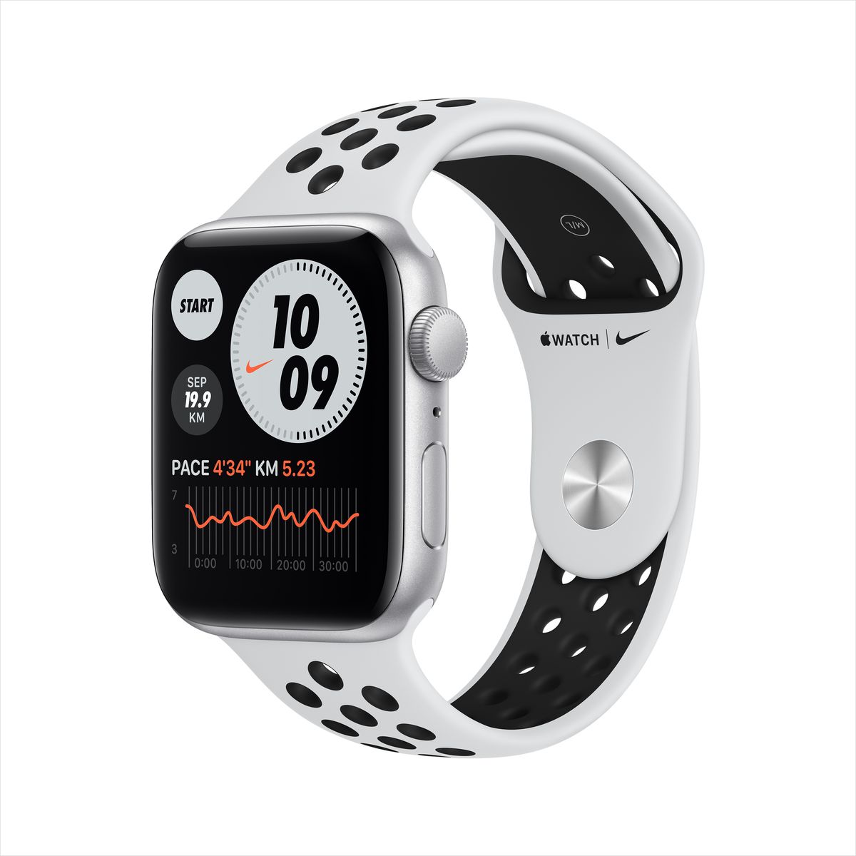Apple Watch Nike SE GPS 44mm Silver Aluminium Case with Pure Platinum/Black Nike Sport Band