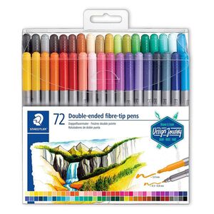 Staedtler Double-Ended Fibre-Tip Pens - Assorted Colours (Pack Of 72)