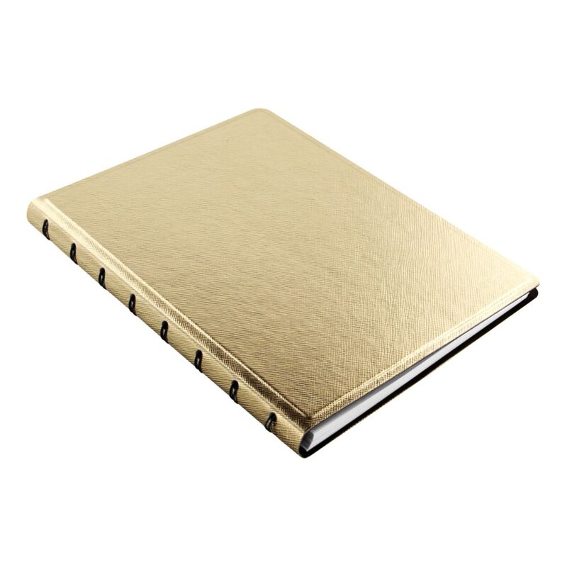 Filofax A5 Notebook Ruled Saffiano Gold Notebook