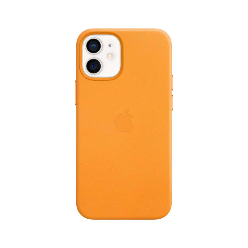 Apple Leather Case California Poppy with MagSafe for iPhone 12 Mini