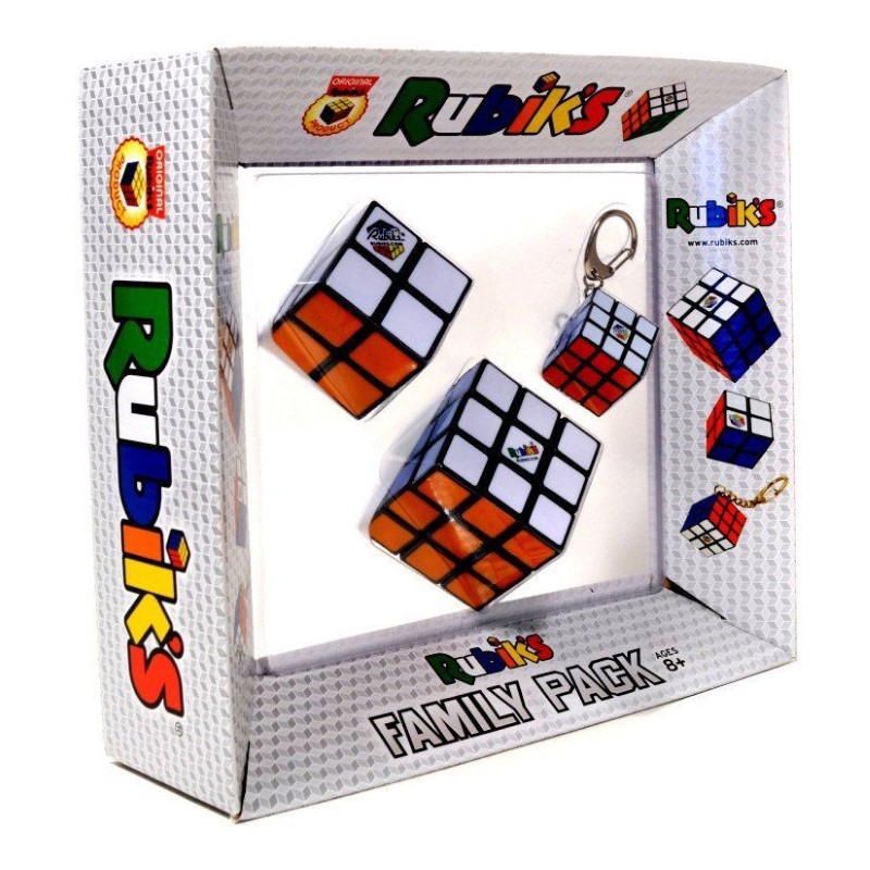 Rubiks Family Pack 3X3 + 2X2 + 3X3 Cube Keychain
