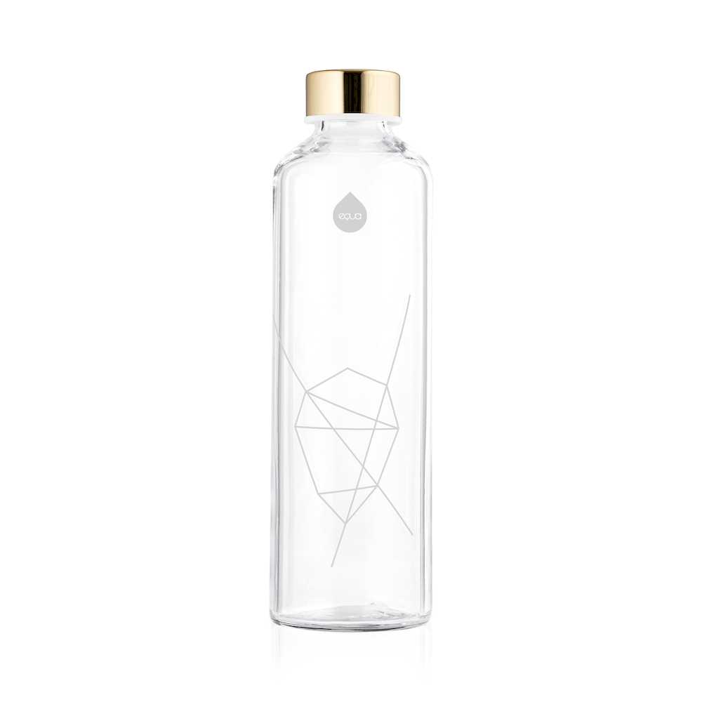 زجاجة ماء زجاجية من نوع إيكوا غير متطابقة لون أبيض ٧٥٠ مل
