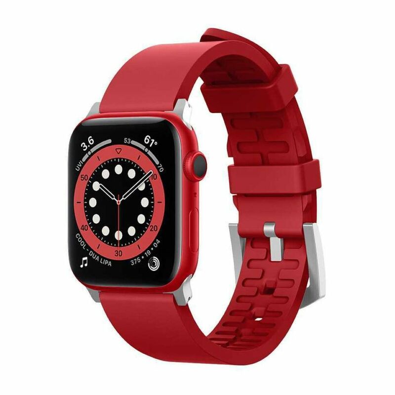 Elago Premium Fluoro Rubber Strap for Apple Watch 40mm Red (Compatible with Apple Watch 38/40/41mm)