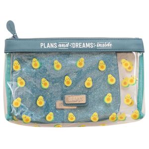 Mr.Wonderful Plans and Dreams Transparent Toiletries Bags Avocados (Set of 2)