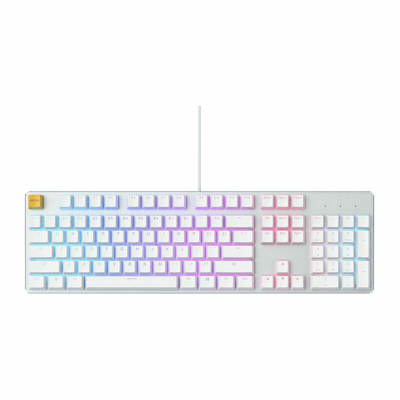 Glorious Modular Mechanical Keyboard Full Size - Gateron Brown Switch - White Ice
