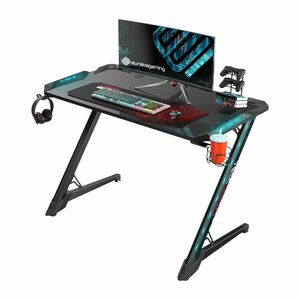 Eureka Ergonomic Z1-S Pro Black Gaming Desk with RGB Lights