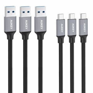 Aukey Md1 USB 3.0 USB-C to USB-A Cable-1M Pack Of 3