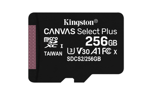 Kingston Canvas Select Plus 100R A1 Class 10 microSDXC Card + Adapter - 256GB