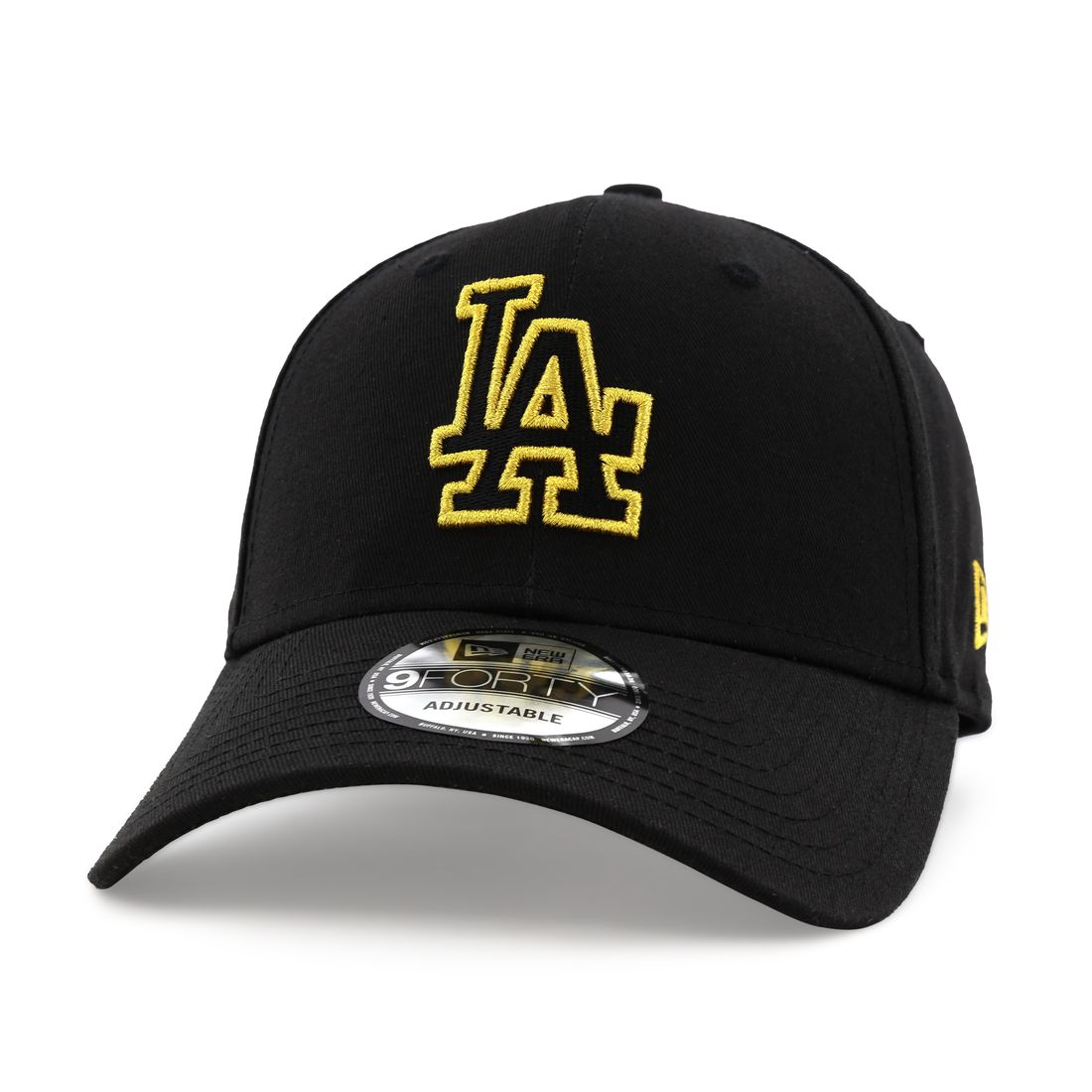 قبعة للرجال تحمل شعار معدني لفريق لوس أنجلوس دودجرز بلاك بيس من نيو إيرا لون أسود