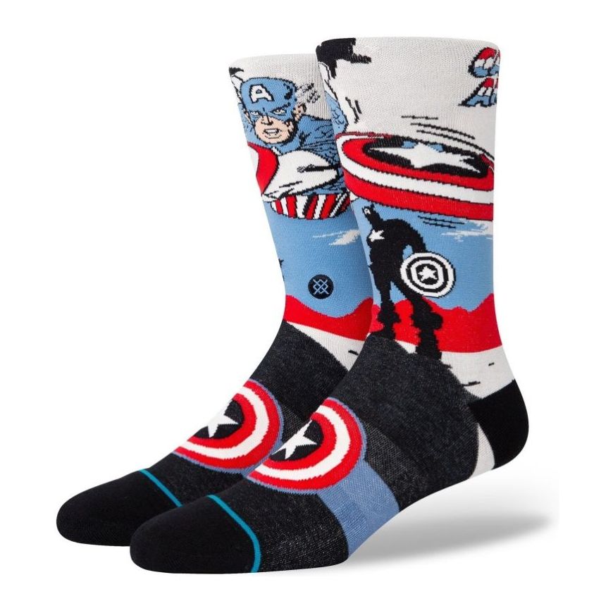 Stance Captain America Marquee Unisex Socks Offwhite L