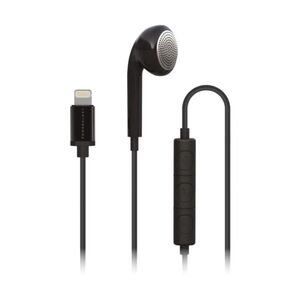 Powerology Mono Single In-Ear Earphones Black with MFI Lightning Connector