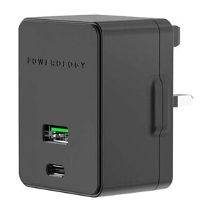 Powerology Dual Port Ultra-Quick PD Charger 36W Black