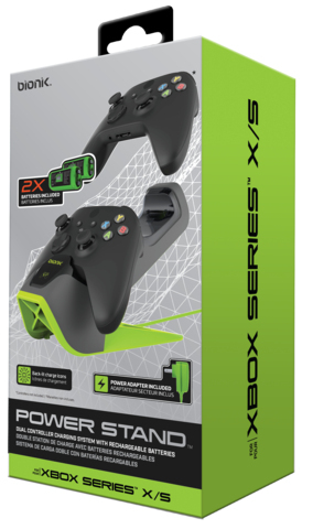Bionik Power Stand for Xbox Series X Grey/Green