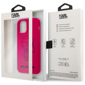 Karl Lagerfeld Outline Ikonik Silicone Hard Case Pink for iPhone 12 Pro/12