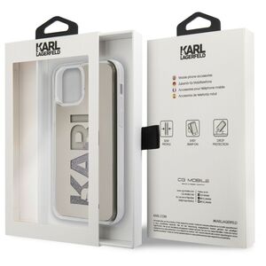 Karl Lagerfeld Liquid Glitter Case Mirror Silver with Multi-Color Glitter for iPhone 12 Pro Max