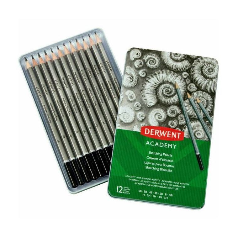 Derwent Academy Sketching Drawing Pencils (Pack of 12)