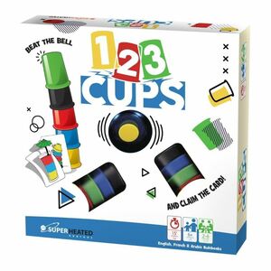 123 Cups Board Game (English/Arabic/French)