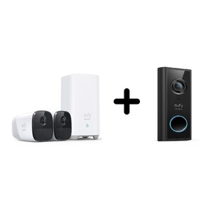 Eufy Cam 2 Pro Wireless Home Security Camera System + Eufy Video Doorbell 2K Battery-Powered Add-on (Bundle)