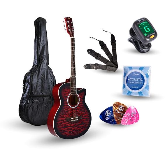 Smiger GA-H30-RDS Acoustic Guitar Pack Red